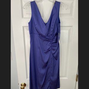 Donna Ricco V Neck Ruched African Violet Cocktail Dress